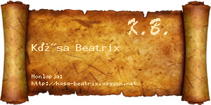 Kása Beatrix névjegykártya